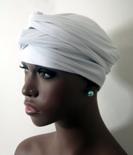 Women White EZ PZ Turban Wrap