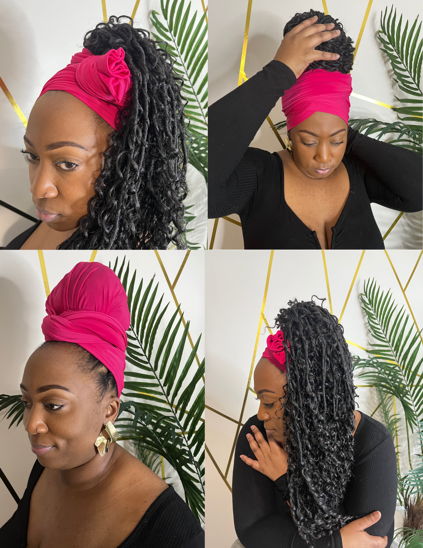 Fuchsia  Stretch Headwrap – Style 4 Ways