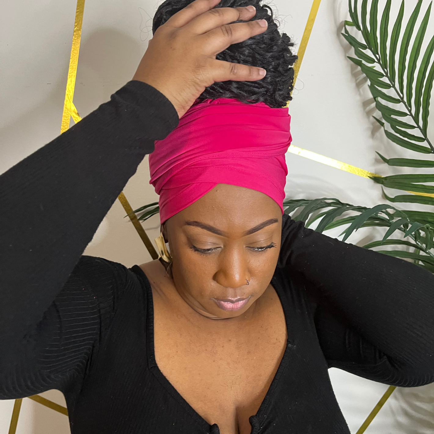 Fuchsia  Stretch Headwrap – Style 4 Ways