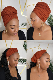 Rust  Stretch Headwrap – Style 4 Ways