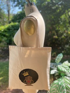 Natural Afro Queen Canvas Tote Bag