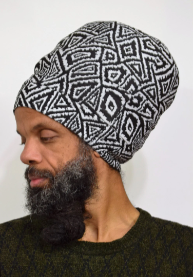Black & White Tribal Stretch Hat
