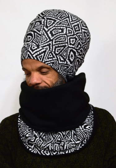 Black & White Tribal Stretch Hat