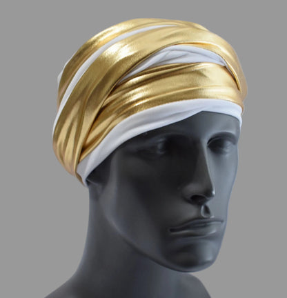 EZ PZ Turban™- White n Gold
