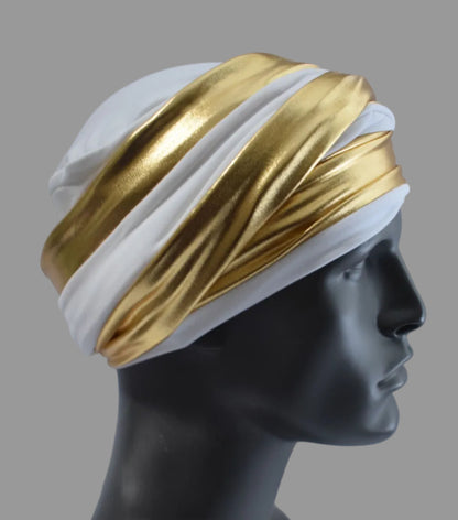 EZ PZ Turban™- White n Gold
