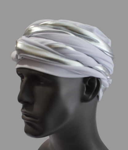 EZ PZ Turban™- White n Silver