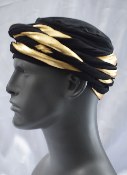 EZ PZ Turban™ |Black & Gold