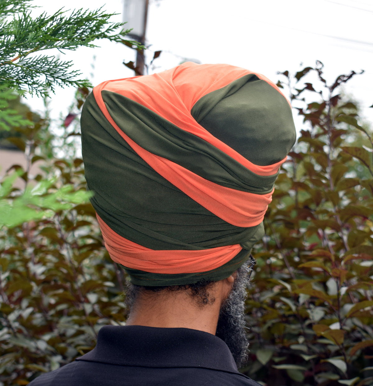 Volume Loc Wrap (Tubular Headwrap) -Orange & Olive