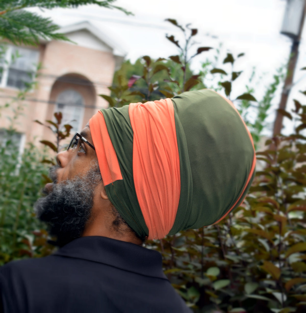 Volume Loc Wrap (Tubular Headwrap) -Orange & Olive