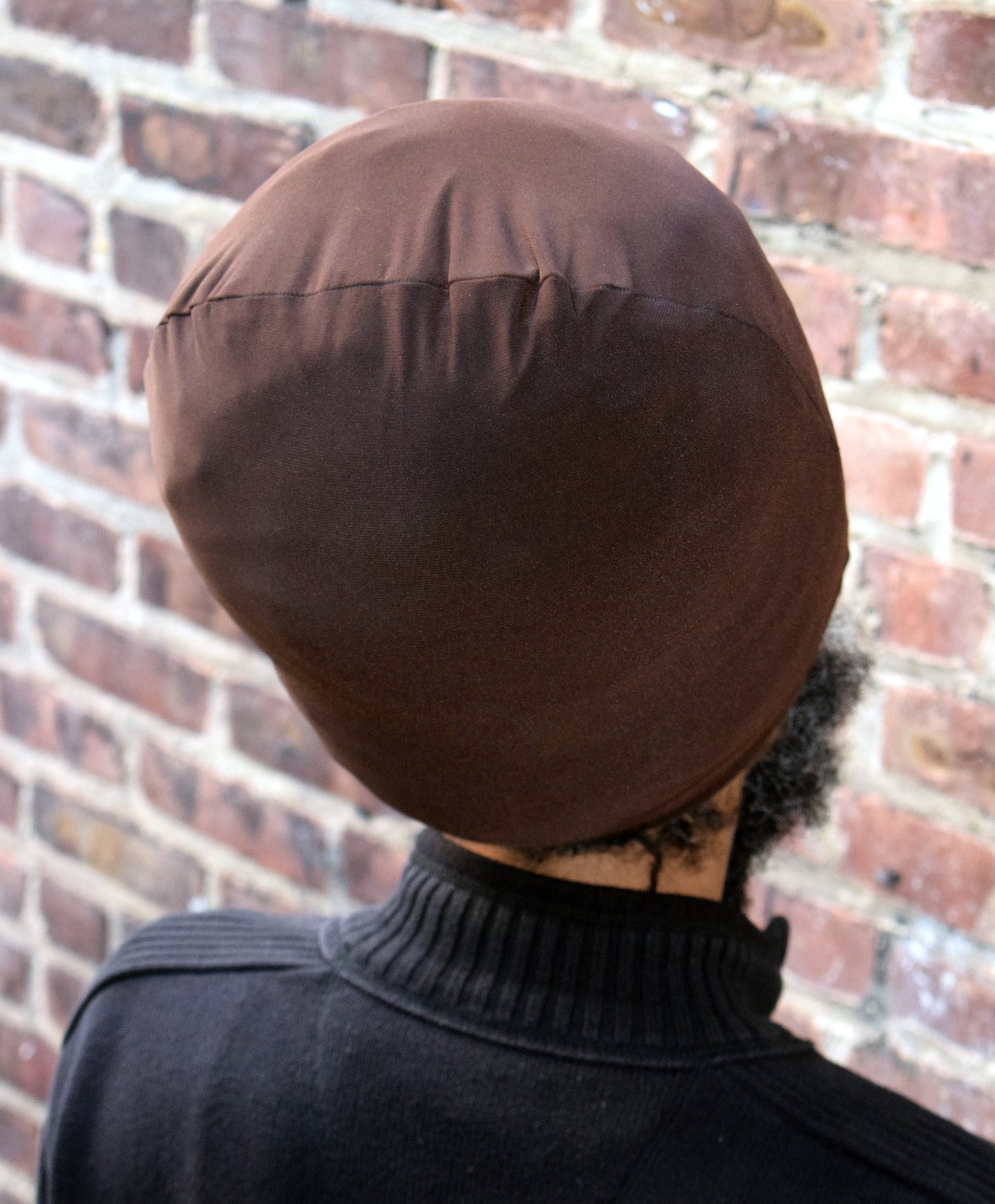 Brown Stretch Hat- Back View.