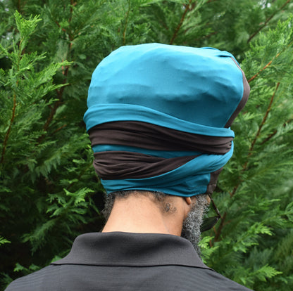 Volume Loc Wrap (Tubular Headwrap)-Brown & Teal