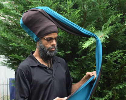 Volume Loc Wrap (Tubular Headwrap)-Brown & Teal