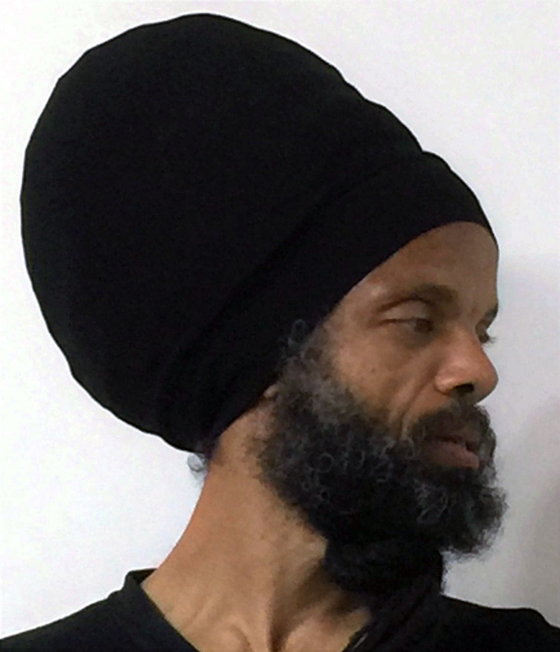 Black hat for dread locs-| Unisex |Side view.