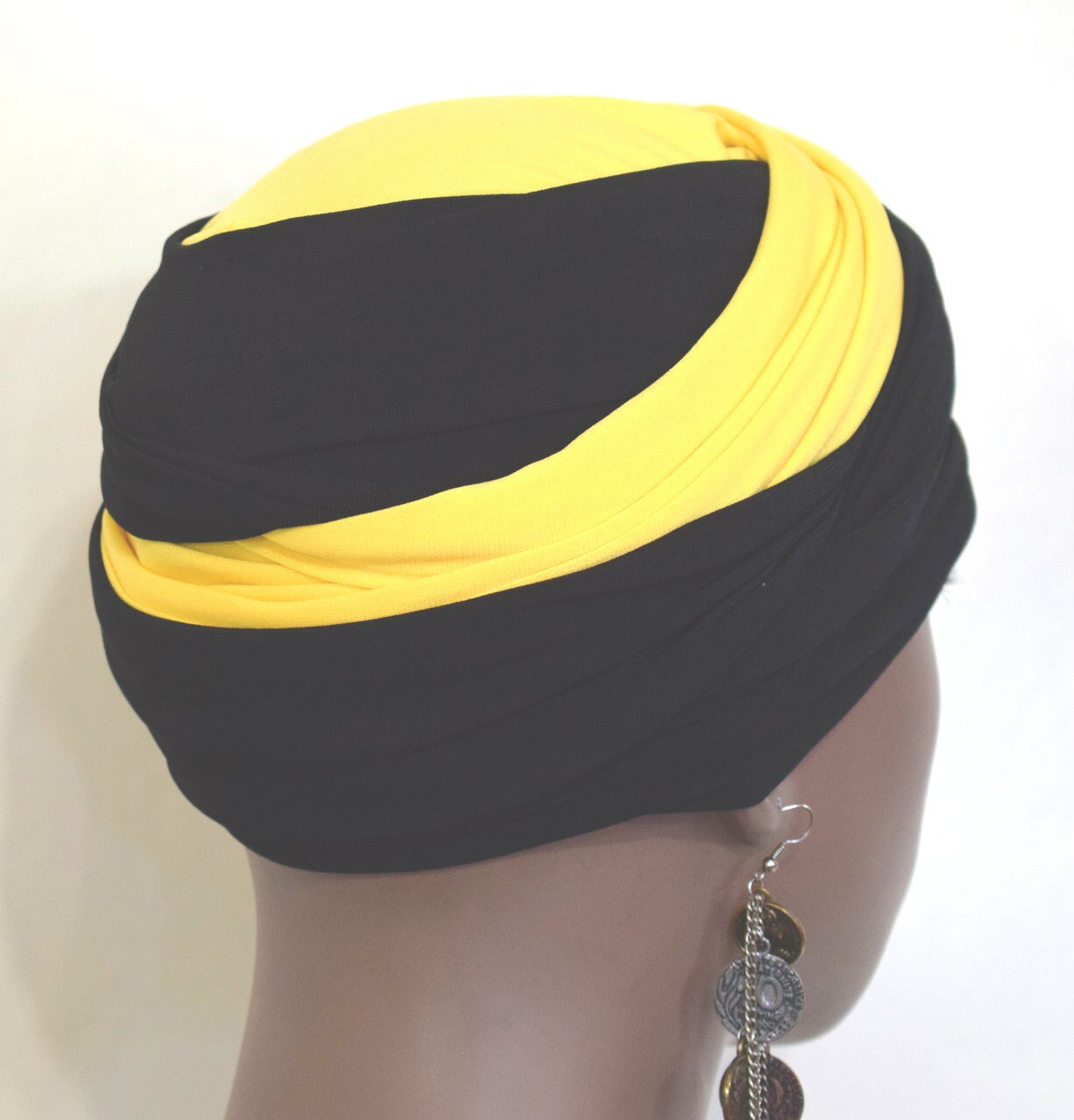 Women Black & Yellow EZ PZ Turban Wrap