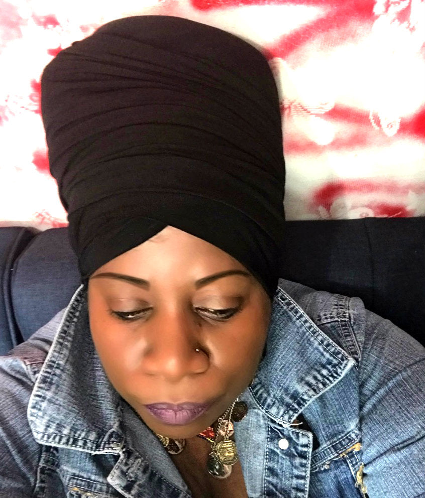 Black Tubular Head-Wrap – Wrap With Jahfya