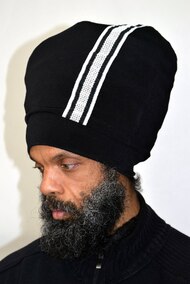 Black Side Stripe Stretch Hat