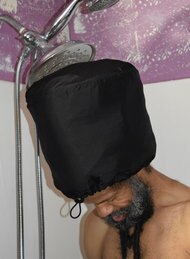 Black Adjustable Shower Cap