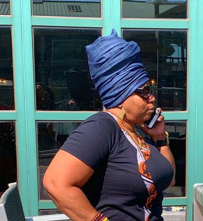 Dark Denim Head-Wrap