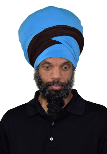 Easy Loc Wrap (EZ Wrap)-Turquoise Blue & Black