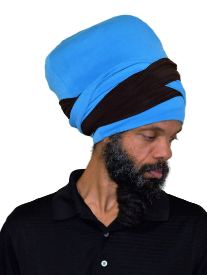 Easy Loc Wrap (EZ Wrap)-Turquoise Blue & Black