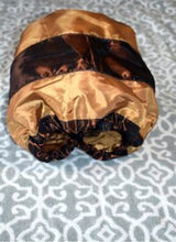 Load image into Gallery viewer, Gold &amp; Brown Adjustable Shower Cap
