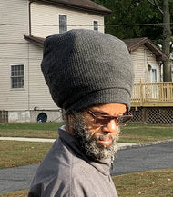 Gray Ribbed Stretch Hat