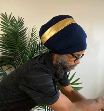 Navy & Gold Hero  Stretch Hat