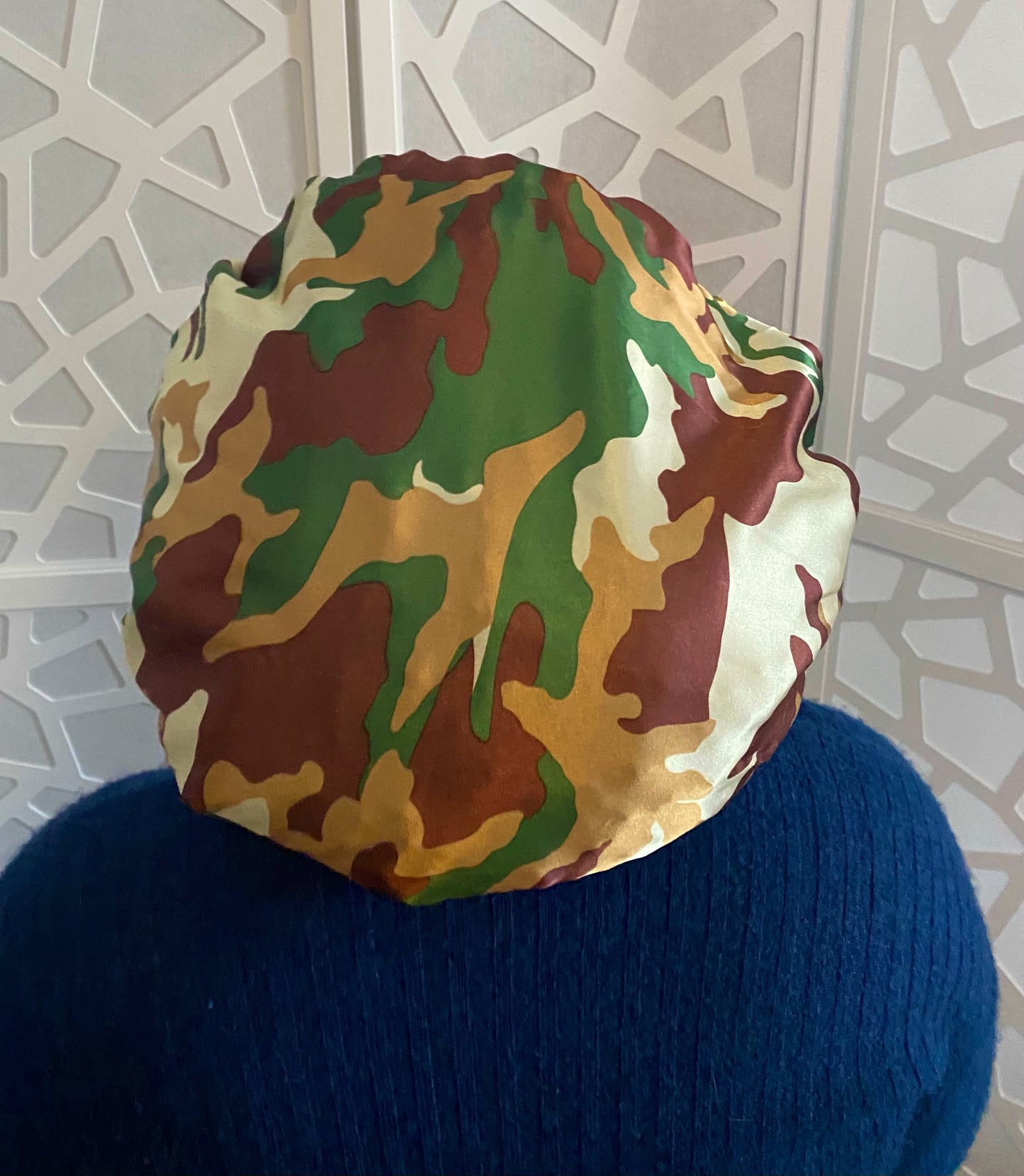 Camouflage Satin Bonnet