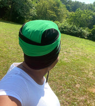 Load image into Gallery viewer, Black n Green Tubular Head-Wrap
