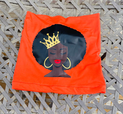 Orange Afro Queen Loc Socks