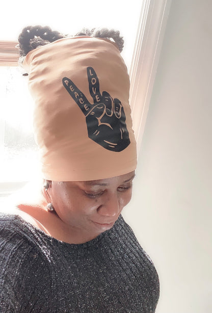 Caramel Peace n Love Loc Socks