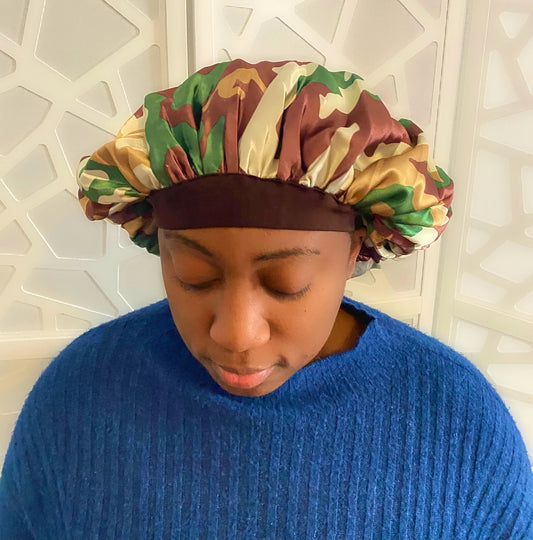 Camouflage Satin Bonnet