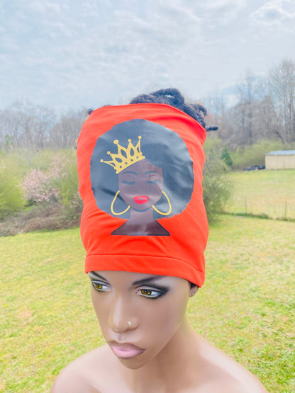 Orange Afro Queen Loc Socks