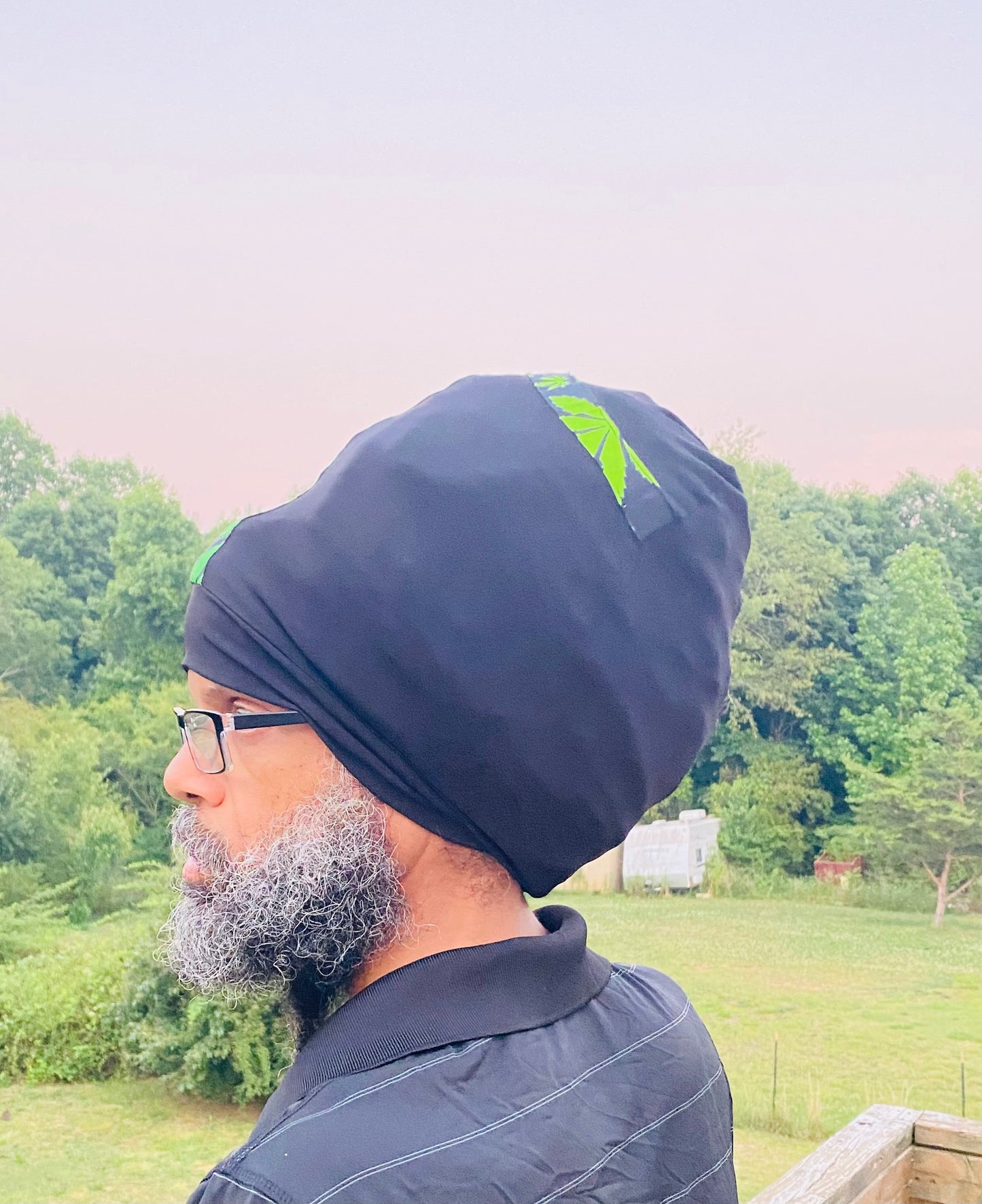 Black Go Green Cannabis Stretch Hat