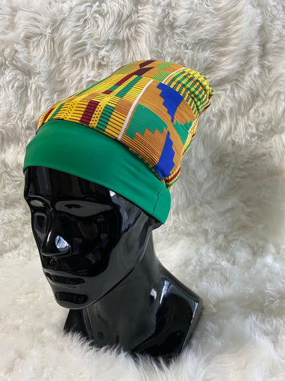 Yellow Kente Stretch Hat