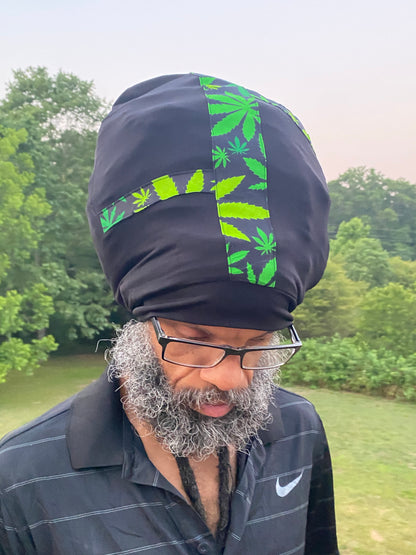 Black Go Green Cannabis Stretch Hat