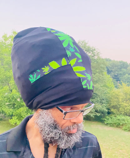 Black Go Green Cannabis Stretch Hat