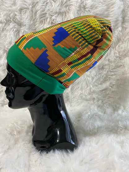 Yellow Kente Stretch Hat
