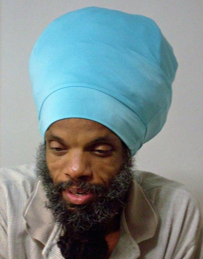  Light Blue stretch hat - front view.