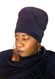 Navy Women Tubular Head-Wrap
