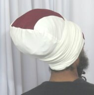 Easy Loc Wrap (EZ Wrap)-Off White & Burgundy