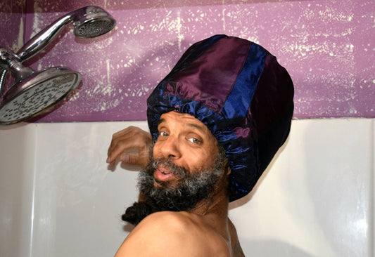 Navy & Plum Adjustable Shower Cap