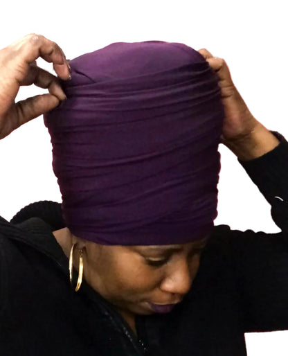 Volume Loc Wrap (Tubular Headwrap)-Plum