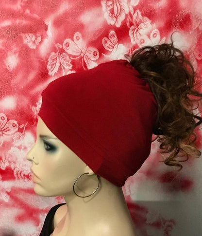 Red Ponytail Loc Socks