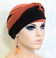 Women Rust and Brown EZ PZ Turban Wrap