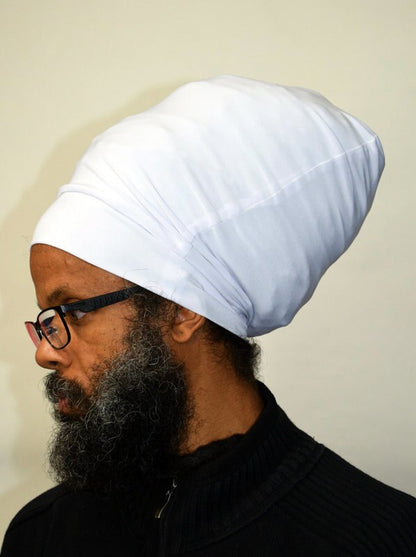 White stretch hat - white view. 